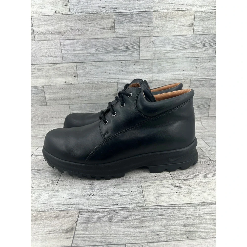 Nike ACG‎ Air Liner All Conditions Gear Black Leather Lace Up Boots Mens Size 10